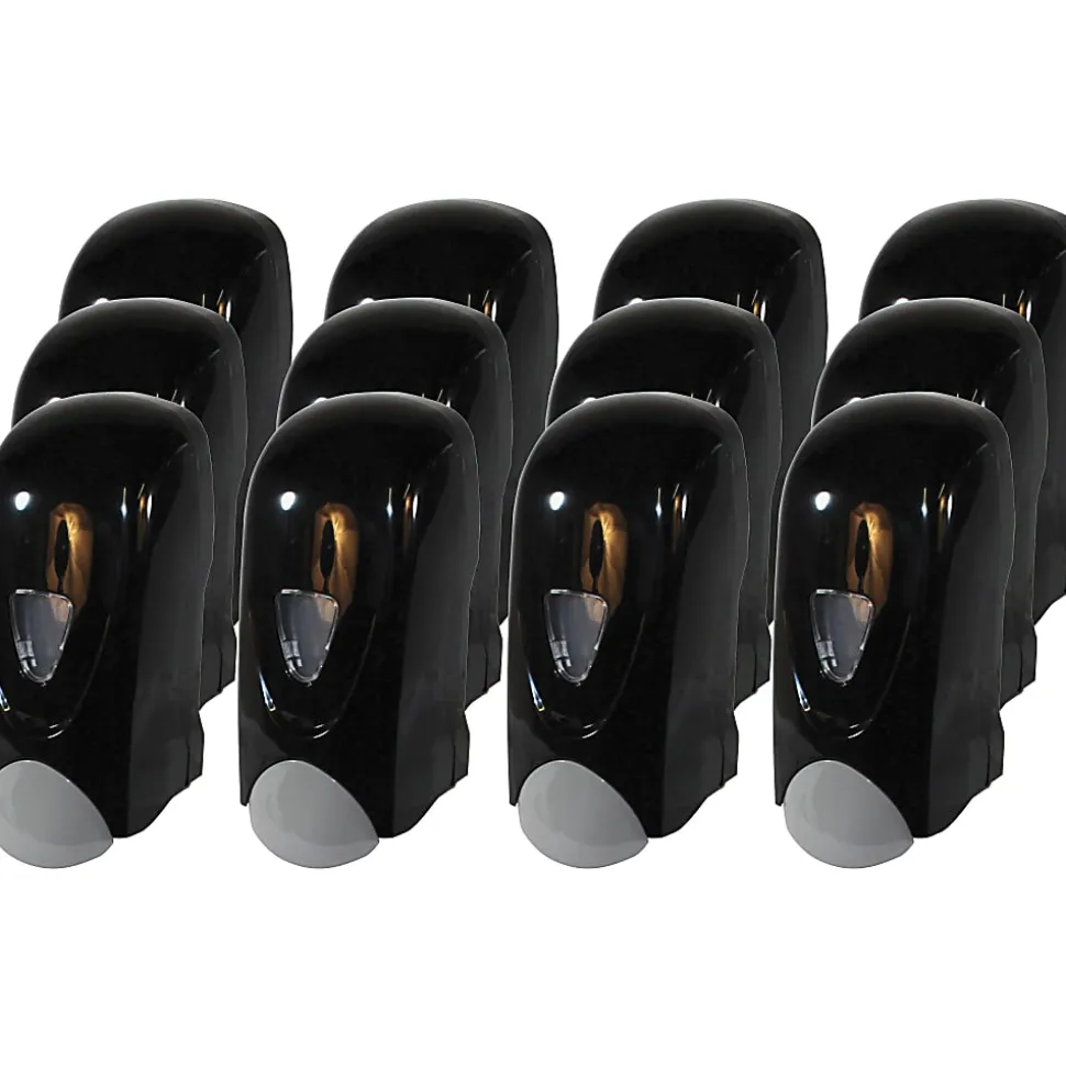 Genuine Joe 1000 ml Foam Soap Dispenser - Manual - 1.06 quart Capacity - Black, Gray - 12 / Carton