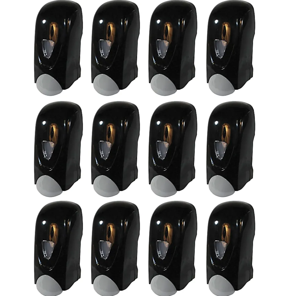 Genuine Joe 1000 ml Foam Soap Dispenser - Manual - 1.06 quart Capacity - Black, Gray - 12 / Carton