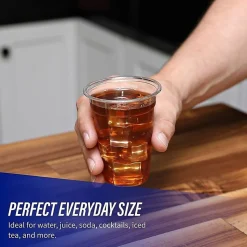 Genuine Joe 9 oz Clear Plastic Cups - 9 fl oz - Clear - Plastic - Cold Drink, Beverage - 50 / Pack