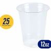 Genuine Joe 12 oz Clear Plastic Cups - 12 fl oz - Clear - Plastic - Cold Drink, Beverage - 25 / Pack