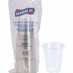 Genuine Joe 12 oz Clear Plastic Cups - 12 fl oz - Clear - Plastic - Cold Drink, Beverage - 25 / Pack
