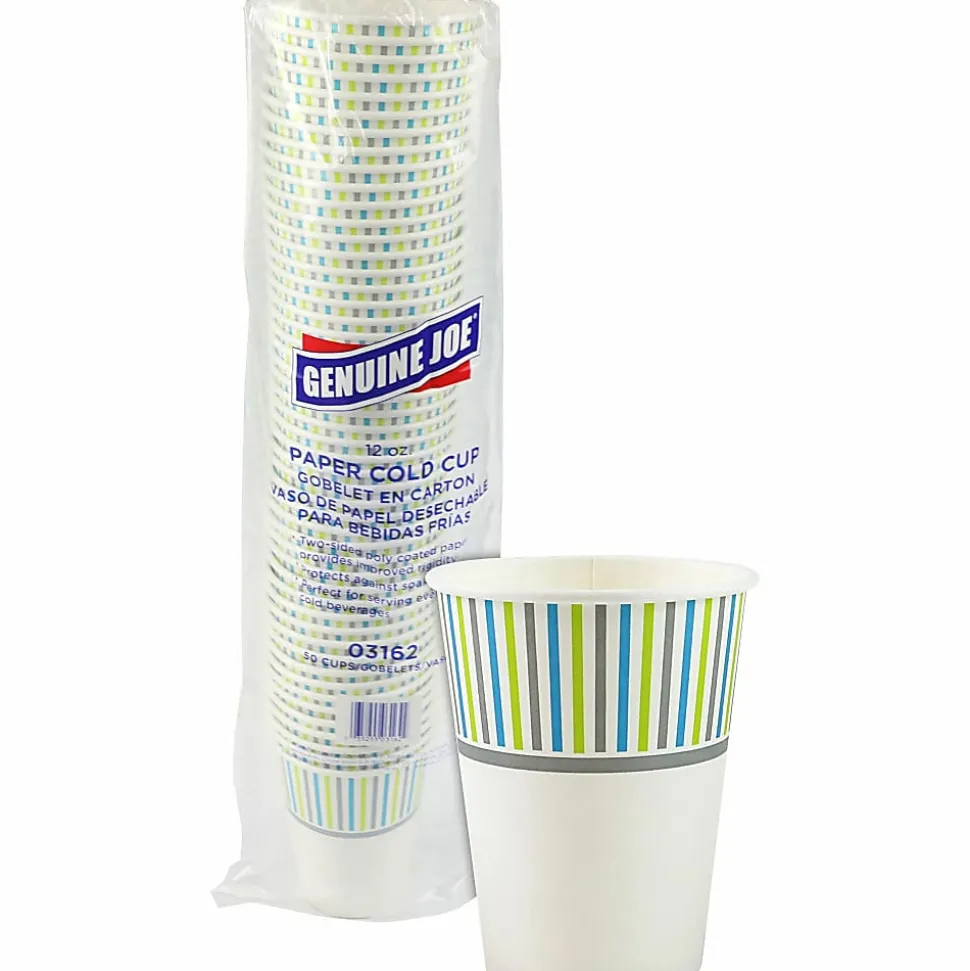 Genuine Joe 12 oz Cold Cups - 12 fl oz - Paper - Cold Drink, Beverage - 50 / Pack