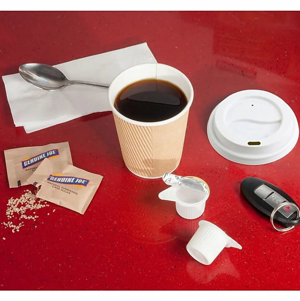 Genuine Joe 10 oz Rippled Hot Cups - 10 fl oz - Brown - Hot Drink, Beverage - 25/Pack - 5 / Bundle