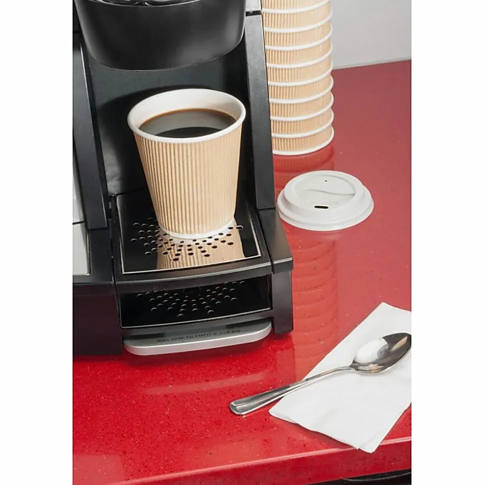 Genuine Joe 10 oz Rippled Hot Cups - 10 fl oz - Brown - Hot Drink, Beverage - 25/Pack - 5 / Bundle