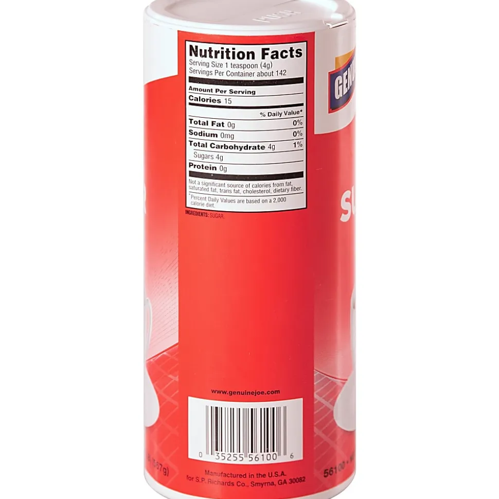 Genuine Joe 20 oz. Sugar Canister - Canister - 1.2 lb (20 oz) - Natural Sweetener - 24/Carton