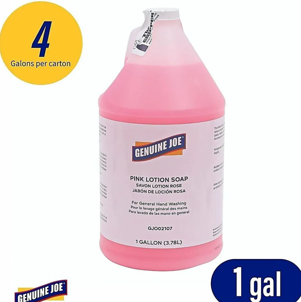 Genuine Joe Pink Lotion Soap - 1 gal - Hand, Skin - Pink - Rich Lather - 4 / Carton