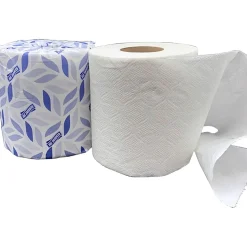 Genuine Joe 2-ply Bath Tissue Rolls - 2 Ply - 4" Width x 3.75" Length - 400 Sheets/Roll - Embossed - White - 24 / Carton