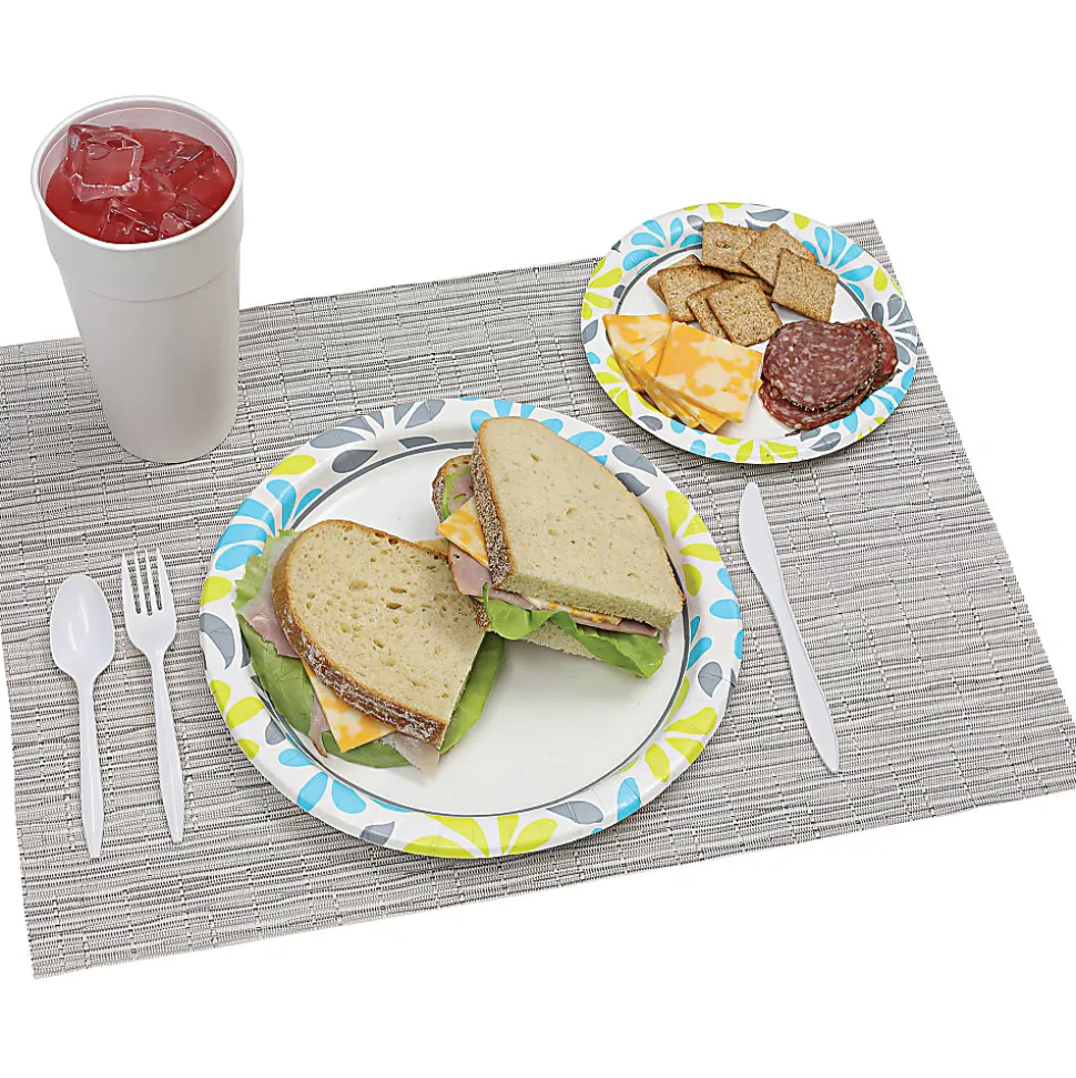 Genuine Joe Printed Paper Plates, 10", Pack Of 125
