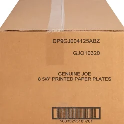 Genuine Joe Printed Paper Plates, 9", Pack Of 125