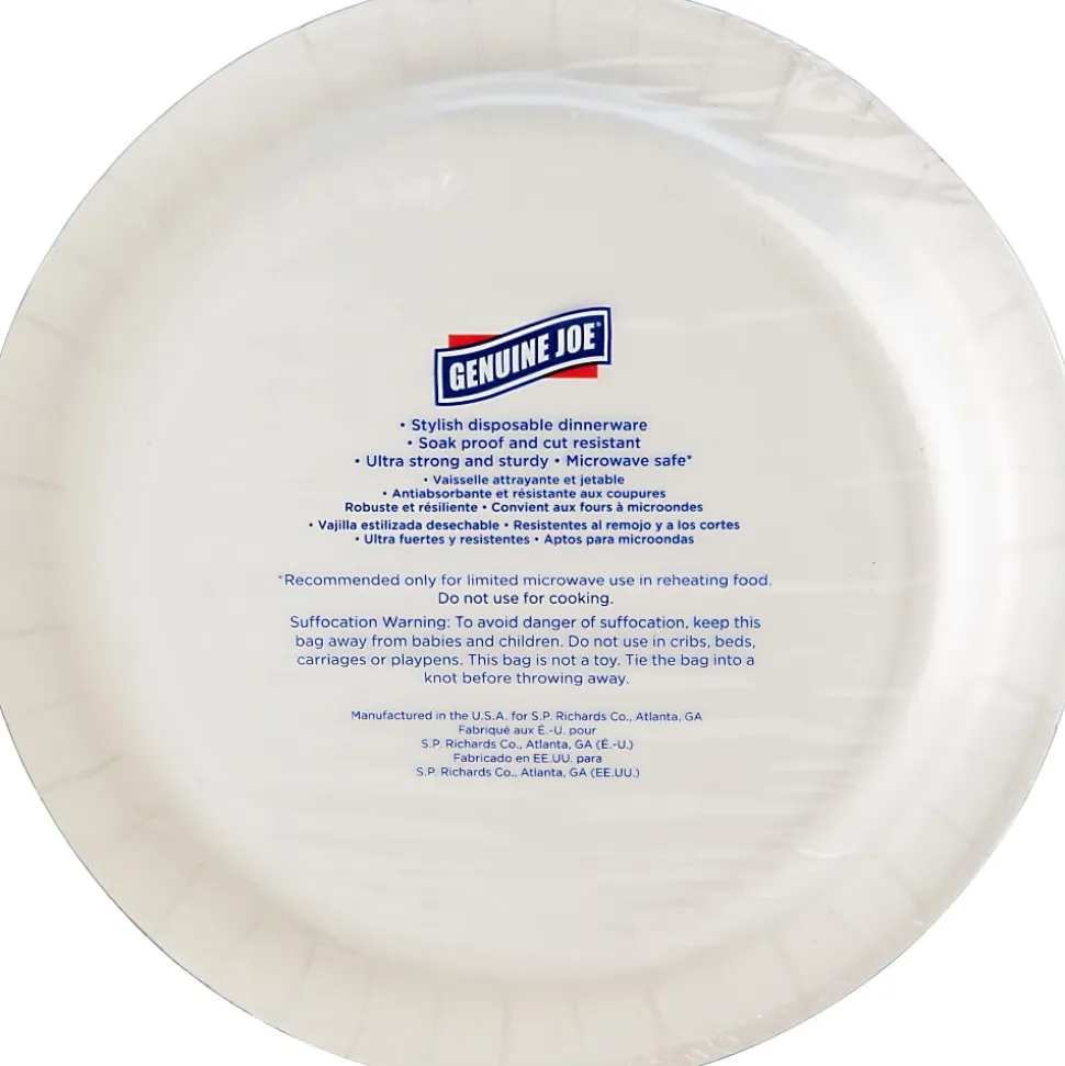 Genuine Joe Printed Paper Plates, 9", Pack Of 125