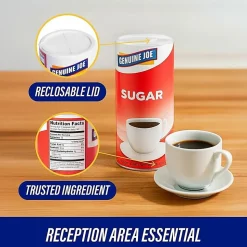 Genuine Joe Pure Sugar Canisters, 20 Oz., Pack Of 3