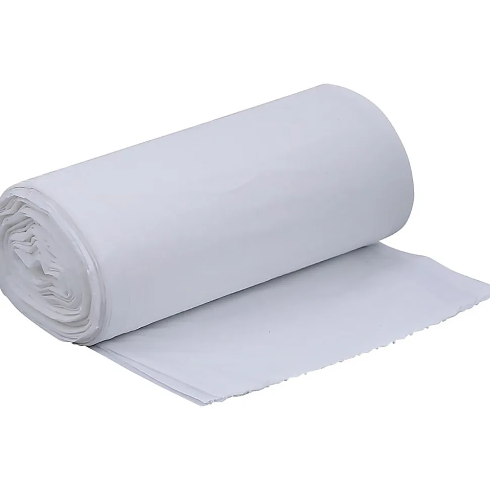 Genuine Joe 75% Recycled Heavy-Duty Contractor Trash Bags, 0.8 mil, 13 Gallons, 24" x 31", White, Box Of 150