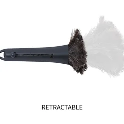 Genuine Joe Retractable Feather Duster - Plastic Handle - Brown - 1 Each