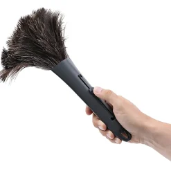Genuine Joe Retractable Feather Duster - Plastic Handle - Brown - 1 Each