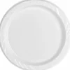 Genuine Joe Reusable/Disposable 9" Plastic Plates, White, Pack Of 125