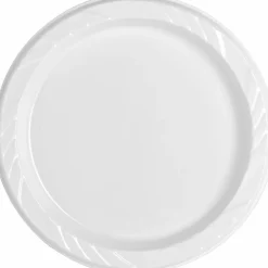Genuine Joe Reusable/Disposable 9" Plastic Plates, White, Pack Of 125