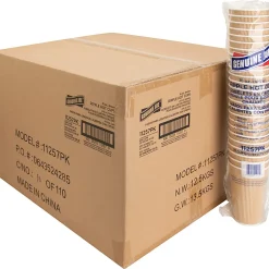Genuine Joe Ripple Hot Cups, 16 Oz, Brown, Pack Of 500