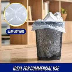 Genuine Joe Super Hexene Clear Trash Can Liners,  0.6 mil, 10 Gallons, 24" x 23", Clear, Box Of 500