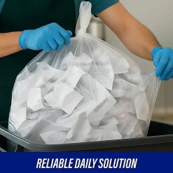Genuine Joe Super Hexene Clear Trash Can Liners, 0.6 mil, 10 Gallons, 24