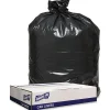 Genuine Joe Trash Bags, 47"H x 43"W, 70% Recycled, Black, 1.6 mil, 100 Bags