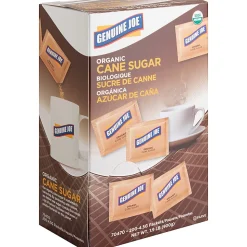 Genuine Joe Turbinado Natural Cane Sugar Packets - 0.159 oz (4.5 g) - Molasses Flavor - Natural Sweetener - 200/Box - 2 / Carton