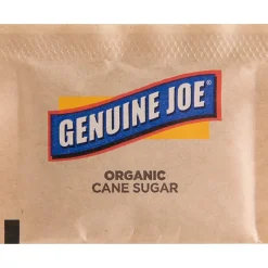 Genuine Joe Turbinado Natural Cane Sugar Packets - 0.159 oz (4.5 g) - Molasses Flavor - Natural Sweetener - 200 / Box