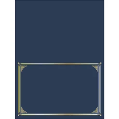 Geographics® Linen Mini Certificate Covers, 9-3/4" x 6-1/2", Navy, Pack Of 10 Covers