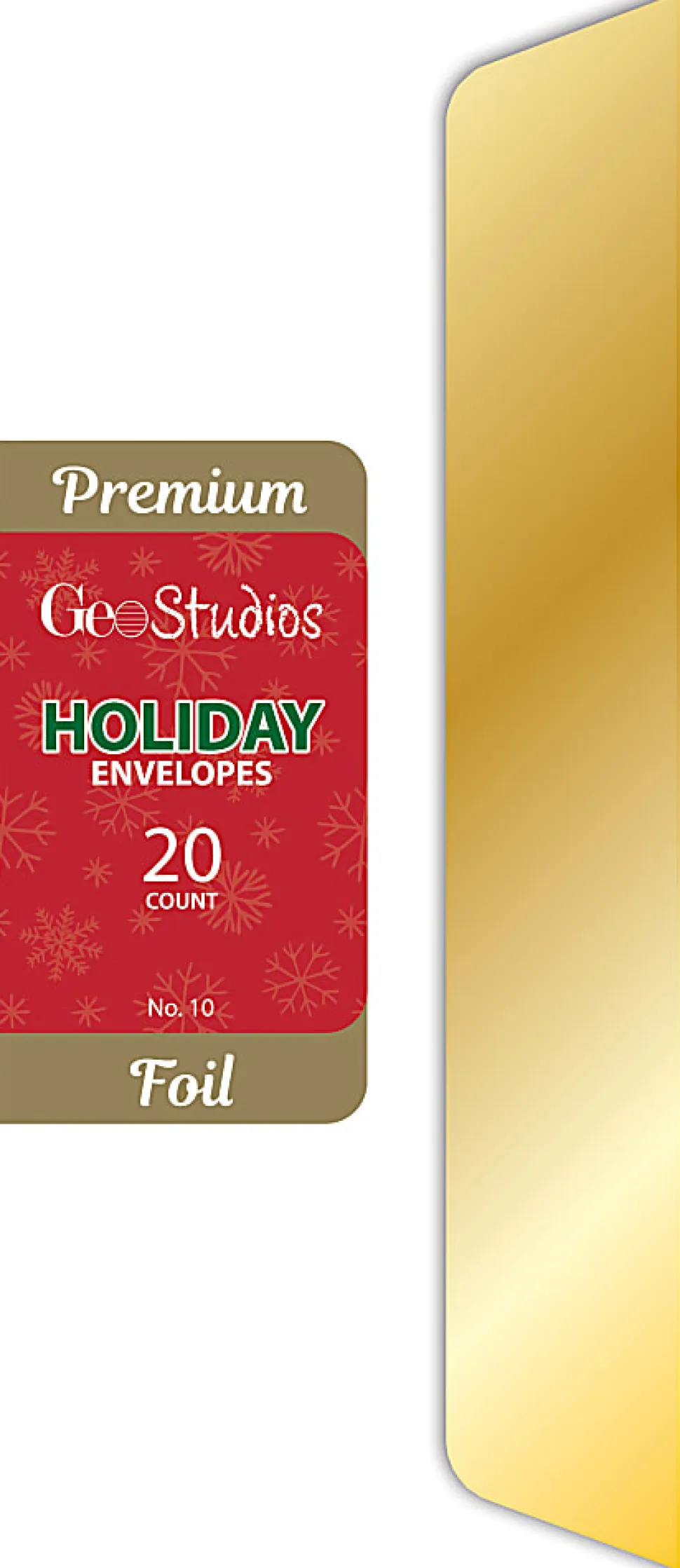 Geo Studios #10 Holiday-Themed Envelopes, Gummed Seal, Gold Foil Flap, Pack Of 20 Envelopes
