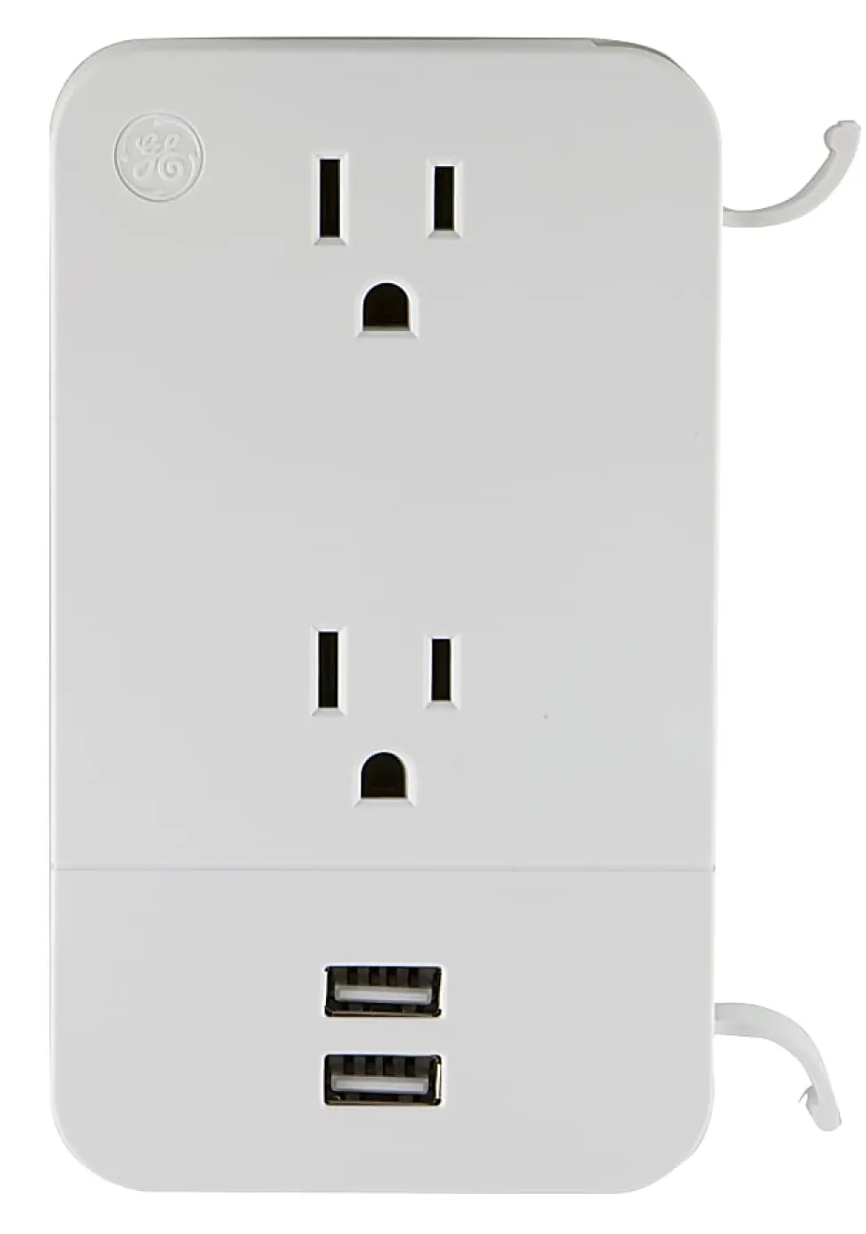 GE 2-Outlet 2-USB Wall Tap With Cable Management, 31705
