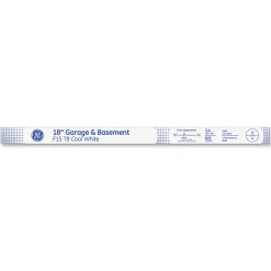 GE T8 Fluorescent 18" Tubes, 15 Watts, Cool White, Pack Of 6
