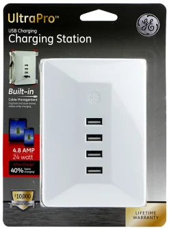 GE UltraPro USB Wall Charger, White, 31712