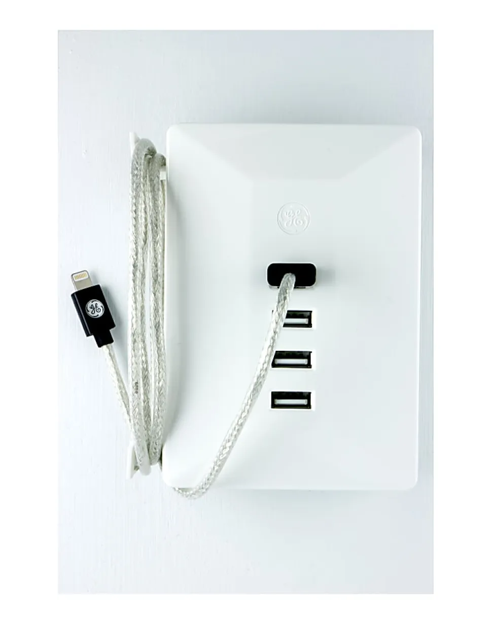 GE UltraPro USB Wall Charger, White, 31712