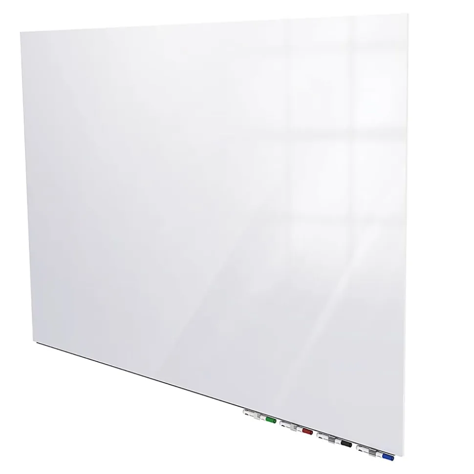 Ghent Aria Low-Profile Magnetic Glass Unframed Dry-Erase Whiteboard, 48" x 96", White
