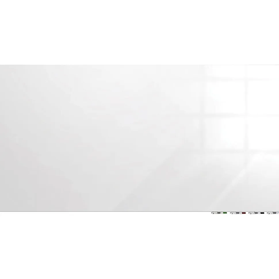 Ghent Aria Low-Profile Magnetic Glass Unframed Dry-Erase Whiteboard, 48" x 96", White