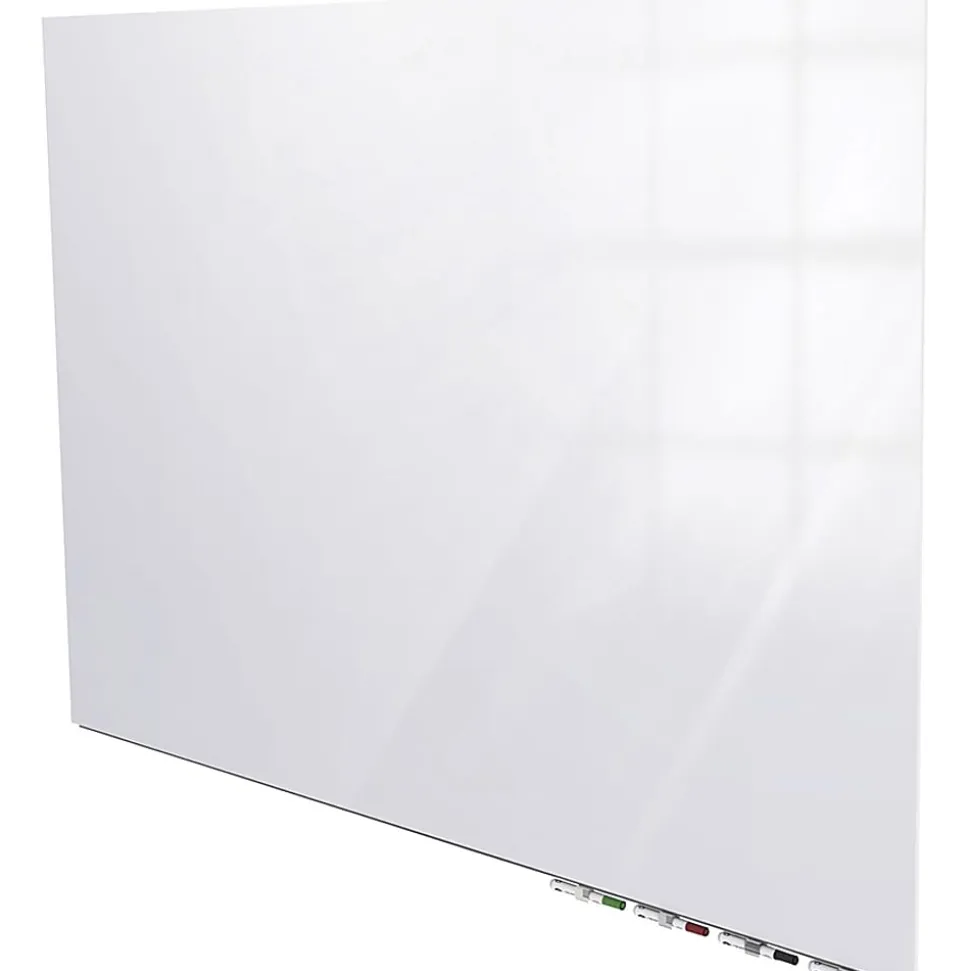 Ghent Aria Low-Profile Magnetic Glass Unframed Dry-Erase Whiteboard, 48" x 96", White