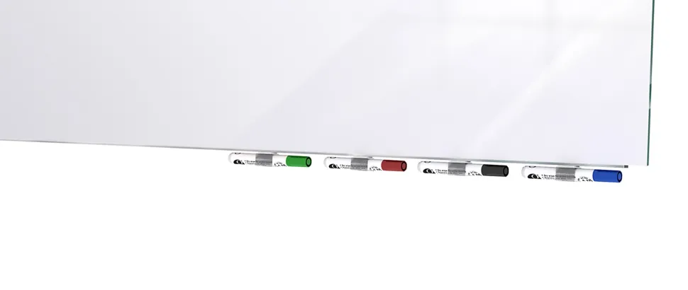 Ghent Aria Low-Profile Magnetic Glass Unframed Dry-Erase Whiteboard, 48" x 96", White