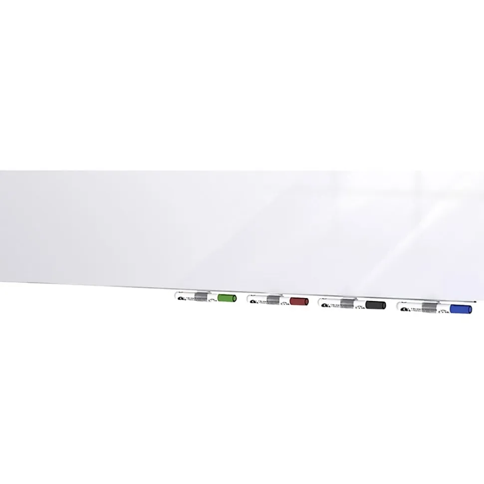 Ghent Aria Low-Profile Magnetic Glass Unframed Dry-Erase Whiteboard, 48" x 96", White