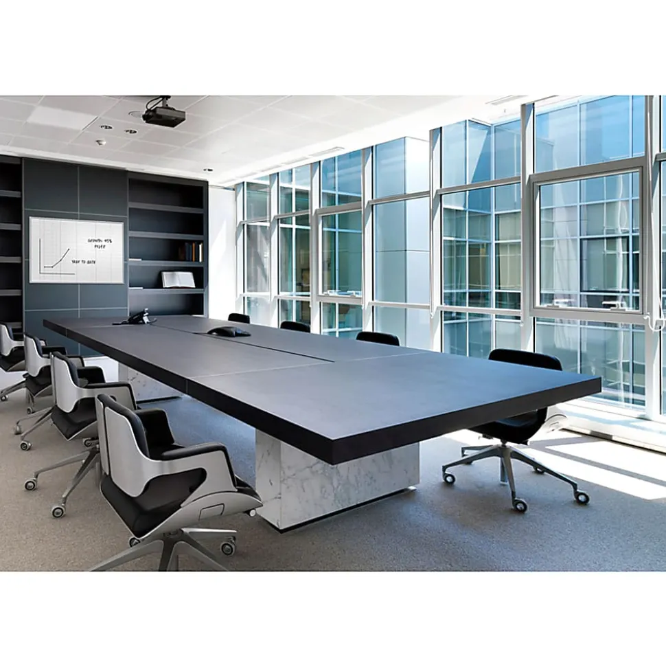 Ghent Grid Magnetic Dry-Erase Whiteboard, 36" x 48", Aluminum Frame With Silver Finish