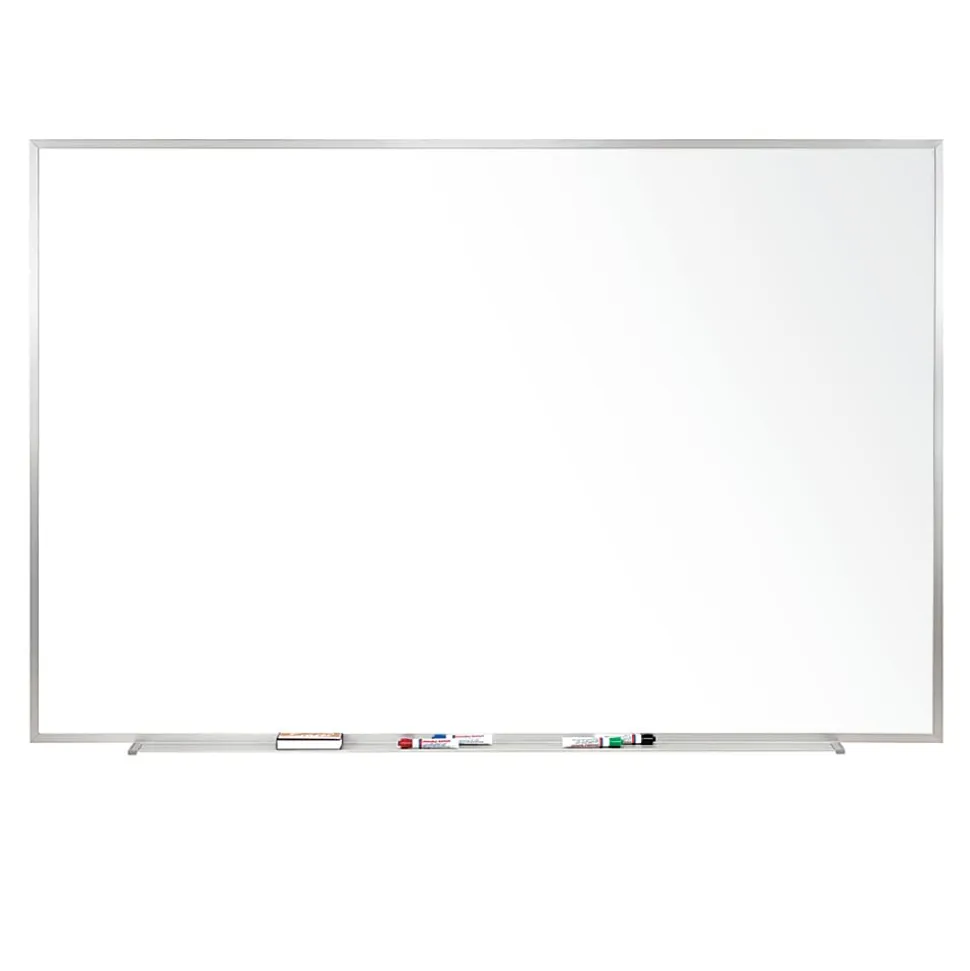 Ghent Magnetic Porcelain Dry-Erase Whiteboard, 48" x 120", Aluminum Frame With Silver Finish