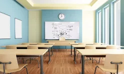 Ghent Magnetic Porcelain Dry-Erase Whiteboard, 48" x 60", Aluminum Frame With Silver Finish