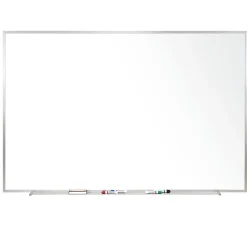 Ghent Magnetic Porcelain Dry-Erase Whiteboard, 48" x 60", Aluminum Frame With Silver Finish