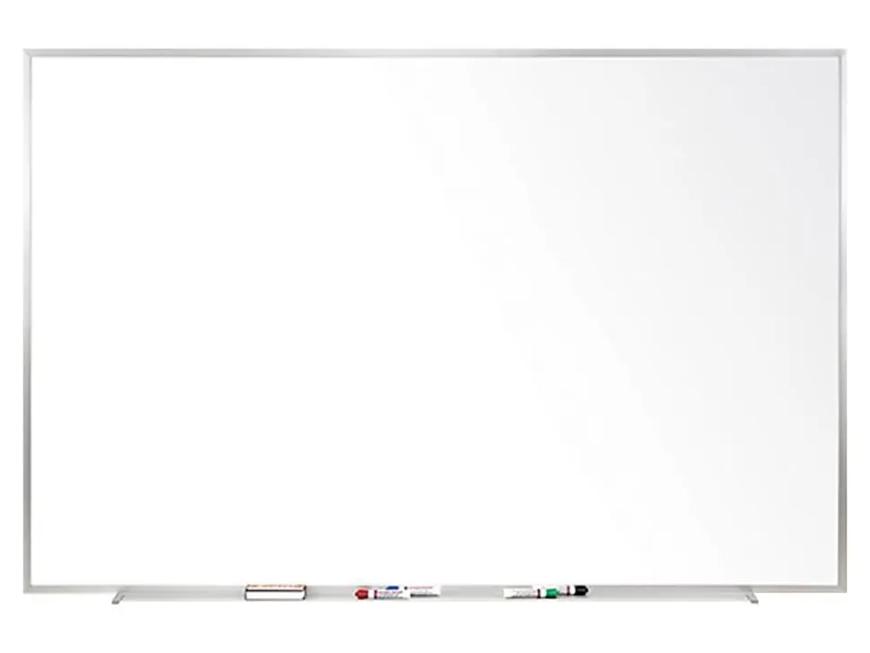 Ghent Magnetic Porcelain Dry-Erase Whiteboard, 48" x 60", Aluminum Frame With Silver Finish