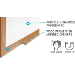 Ghent M1W Magnetic Dry-Erase Whiteboard, Porcelain, 48 1/2