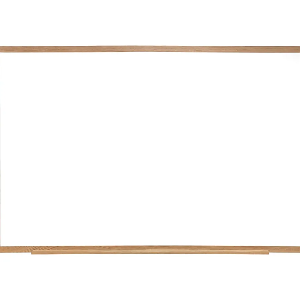 Ghent M1W Magnetic Dry-Erase Whiteboard, Porcelain, 48 1/2" x 72 1/2", Oak Wood Frame, Natural Finish