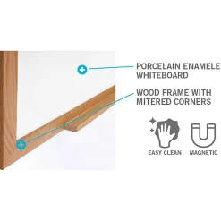 Ghent M1W Magnetic Dry-Erase Whiteboard, Porcelain, 48 1/2