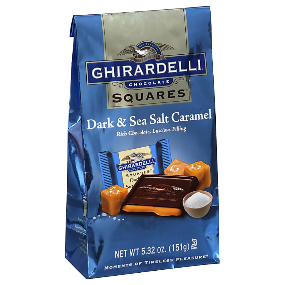 Ghirardelli® Chocolate Squares, Dark Chocolate And Sea Salt Caramel, 5.32 Oz, Pack Of 3 Bags