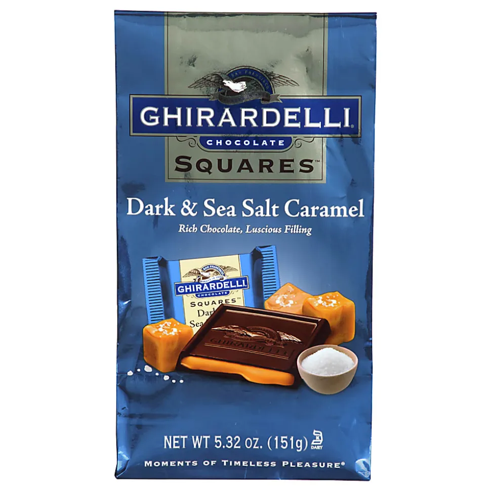 Ghirardelli® Chocolate Squares, Dark Chocolate And Sea Salt Caramel, 5.32 Oz, Pack Of 3 Bags