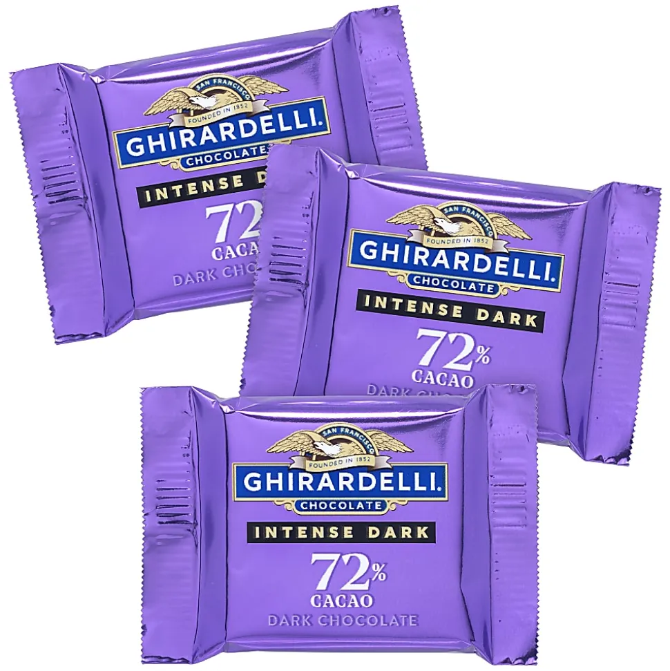 Ghirardelli Dark Chocolate 72% Intense Dark Squares, 4.1 Oz, Total Qty 6