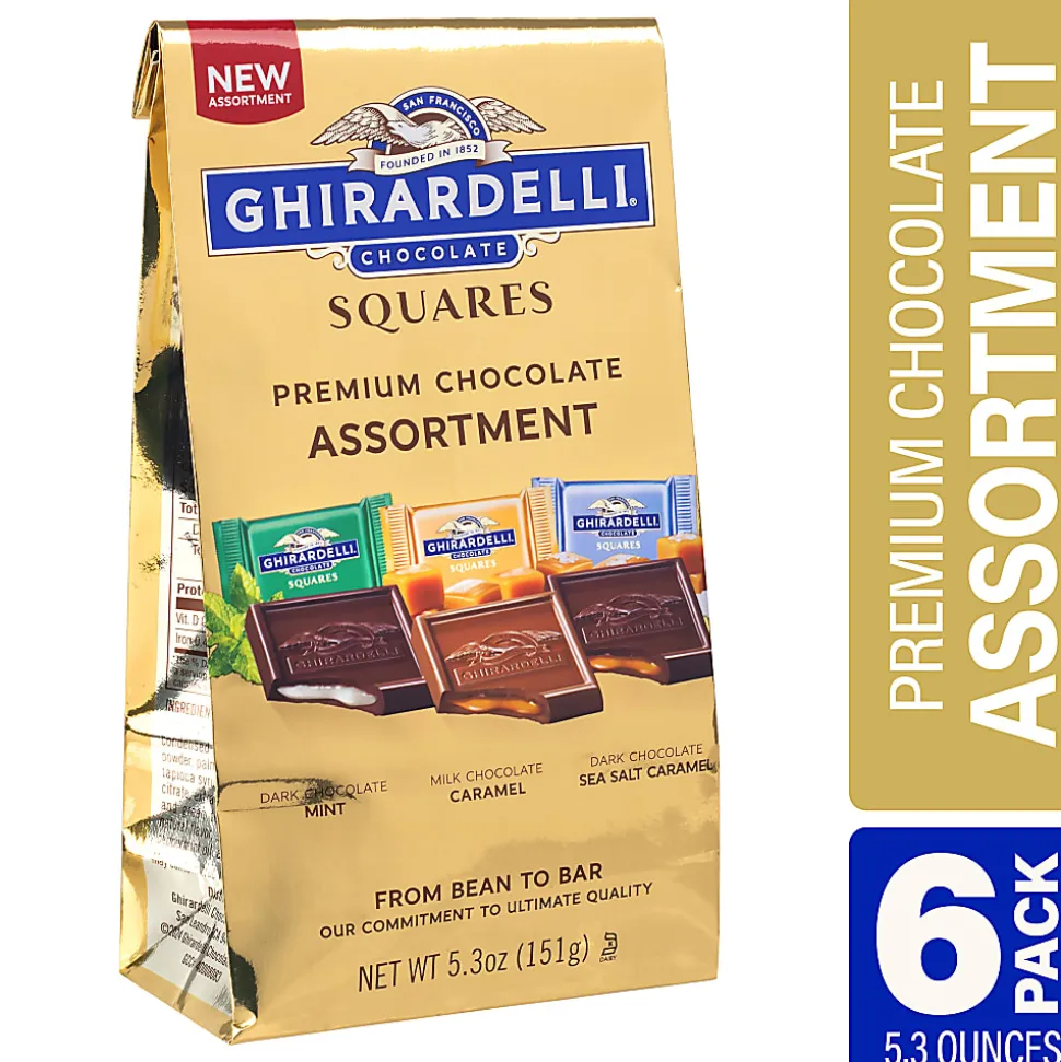 Ghirardelli Premium Chocolate Squares Assortment, 5.3 Oz, Total Qty 6