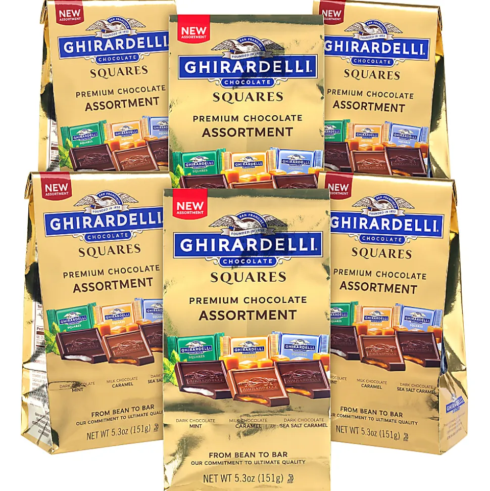 Ghirardelli Premium Chocolate Squares Assortment, 5.3 Oz, Total Qty 6